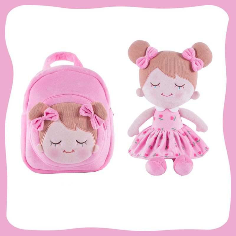 OUOZZZ Personalized Plush Doll and Optional Backpack I- Pink🌷 / Gift Set With Backpack