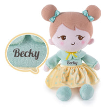 Indlæs billede til gallerivisning OUOZZZ Personalized Plush Baby Doll And Optional Backpack Becky - Green / Only Doll