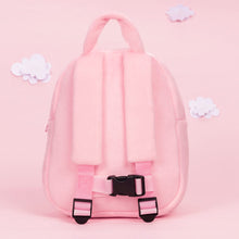 Load image into Gallery viewer, OUOZZZ Personalized Blue Eyes Pink Plush Baby Girl Backpack
