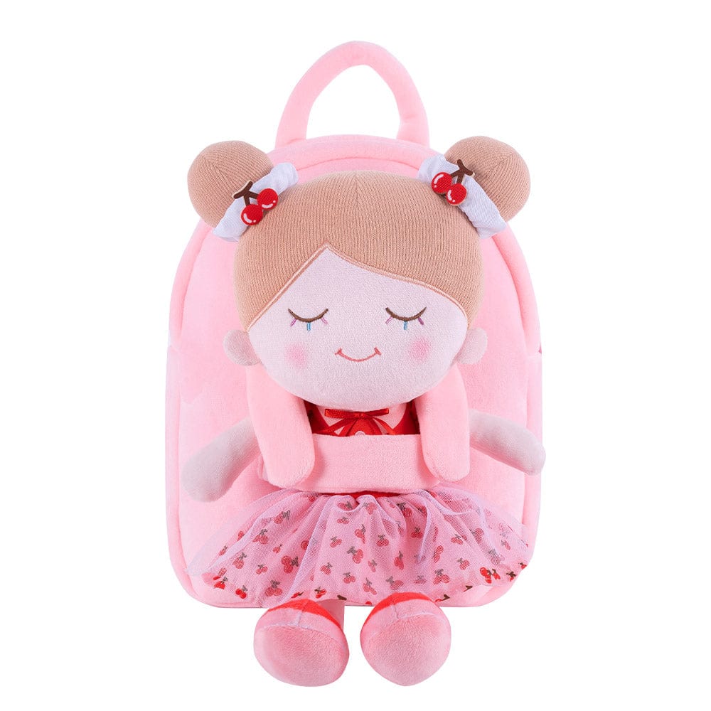 OUOZZZ Personalized Pink Plush Backpack Cherry🍒