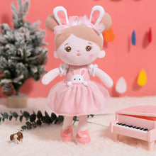 Cargar imagen en el visor de la galería, OUOZZZ Personalized Baby Doll + Backpack Combo Gift Set Pink Rabbit Doll / Only Doll