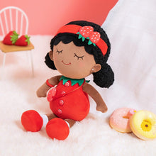 Ladda upp bild till gallerivisning, iFrodoll iFrodoll Personalized Deep Skin Tone Plush Strawberry Doll Red