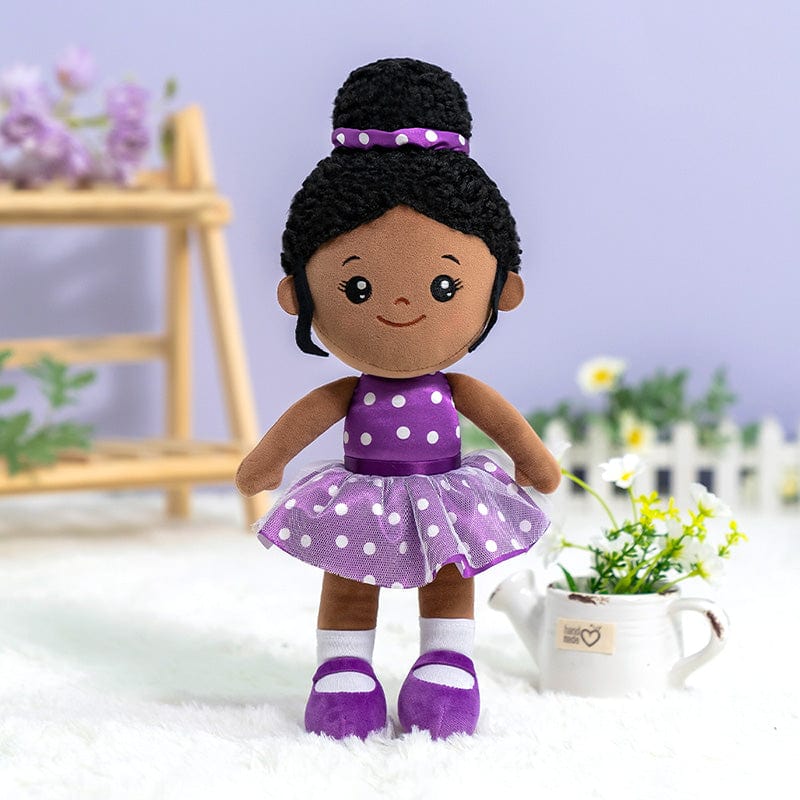 OUOZZZ Personalized Plush Rag Baby Girl Doll + Backpack Bundle -2 Skin Tones Nevaeh - Purple / Only Doll