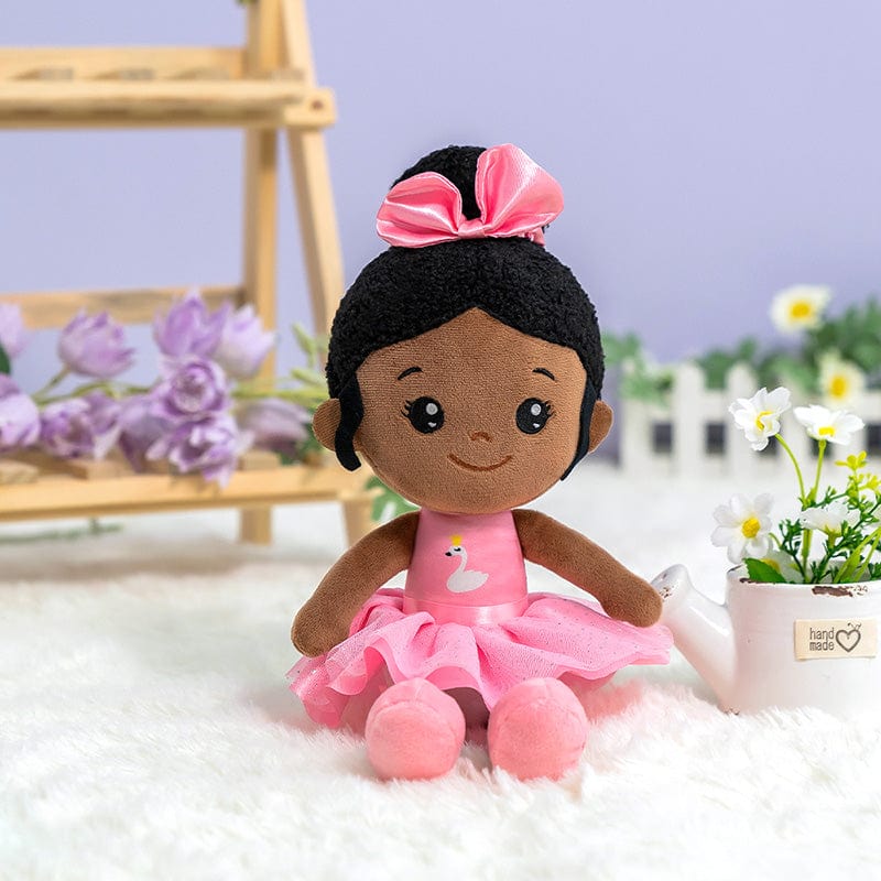 OUOZZZ Personalized Plush Rag Baby Girl Doll + Backpack Bundle -2 Skin Tones Nevaeh - Pink / Only Doll