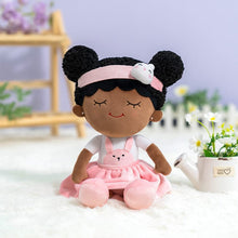 Carica l&#39;immagine nel visualizzatore di Gallery, OUOZZZ Personalized Plush Rag Baby Girl Doll + Backpack Bundle -2 Skin Tones Dora Bunny / Only Doll