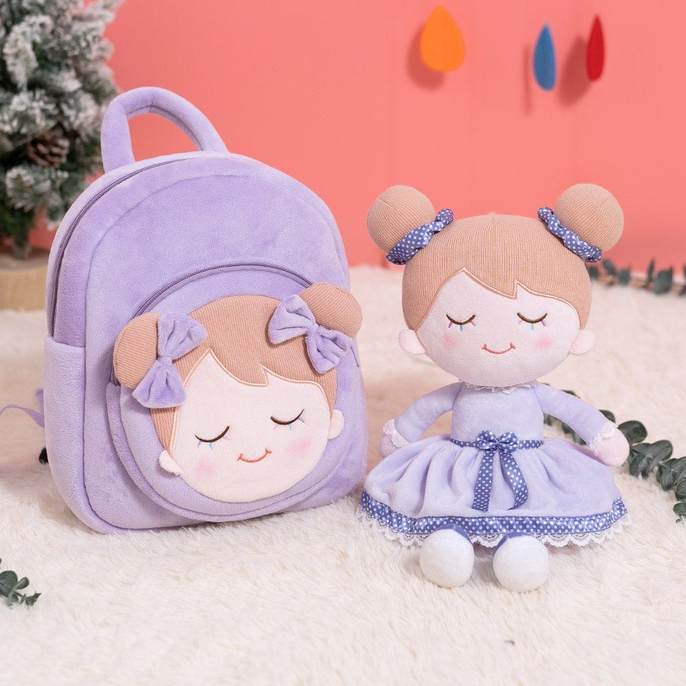 OUOZZZ Personalized Backpack and Optional Cute Plush Doll Purple / With Doll