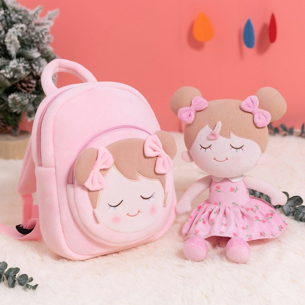 OUOZZZ Personalized Backpack and Optional Cute Plush Doll Pink / With Doll