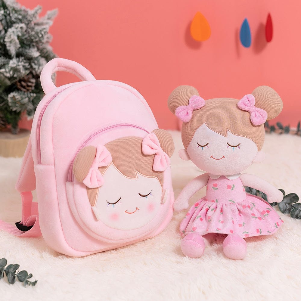 OUOZZZ Personalized Plush Baby Doll And Optional Backpack Iris - Pink / With Backpack
