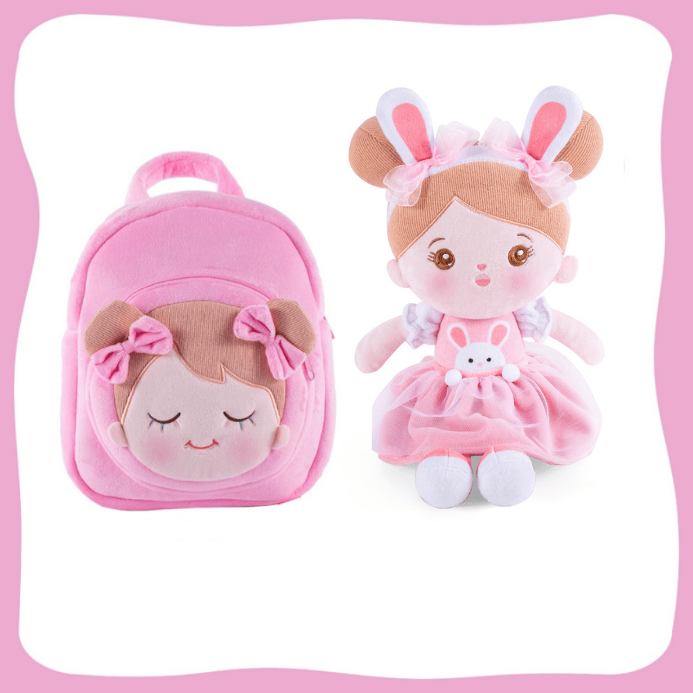 OUOZZZ Personalized Plush Doll and Optional Backpack A- Rabbit🐰 / Gift Set With Backpack