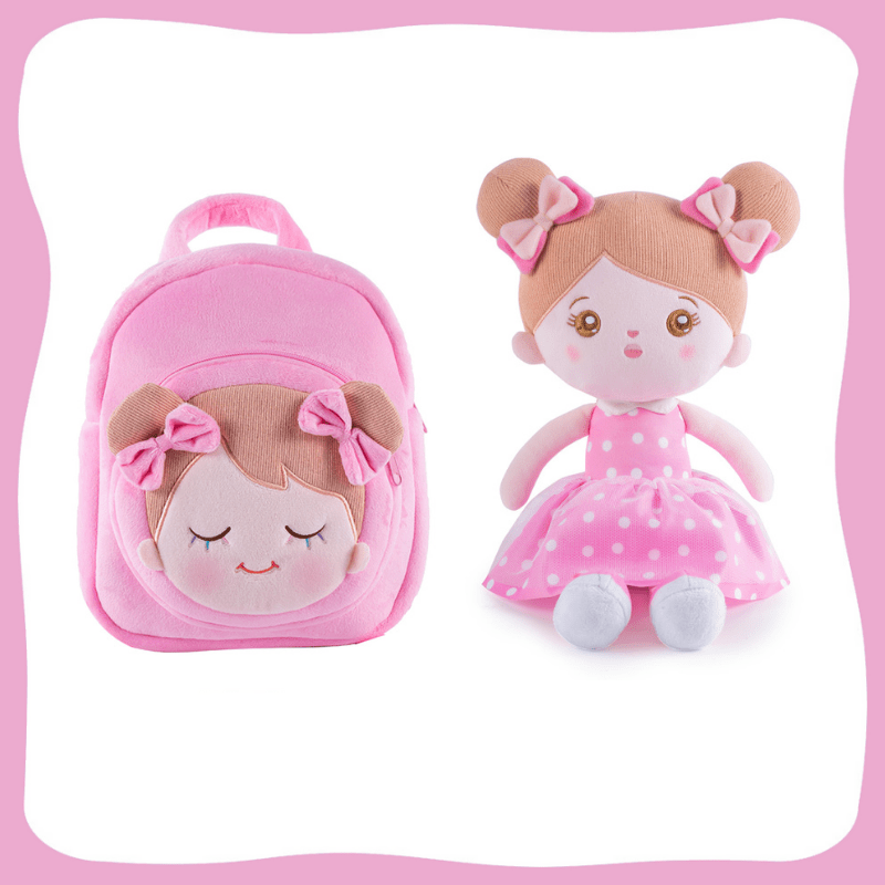 OUOZZZ Personalized Plush Doll and Optional Backpack A- Pink💗 / Gift Set With Backpack