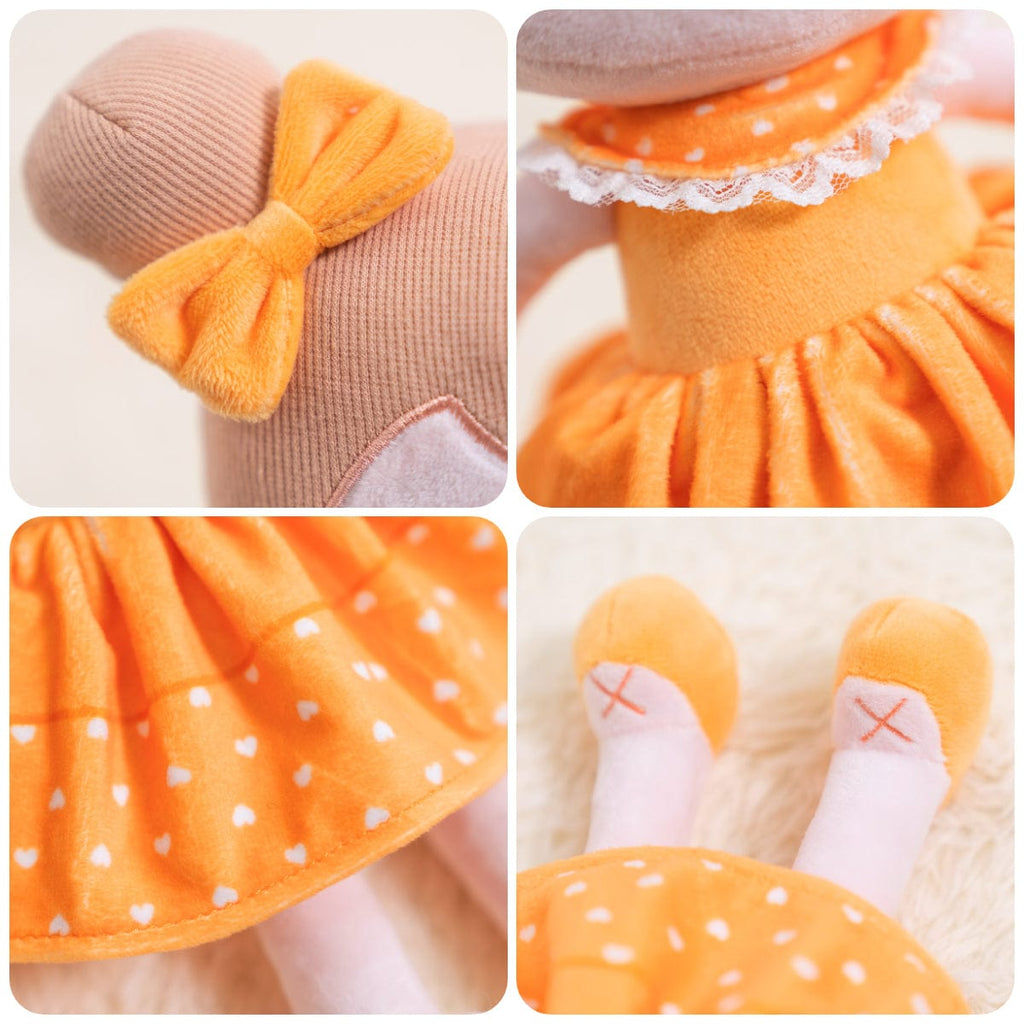 OUOZZZ Personalized Orange Girl Plush Doll Becky Orange