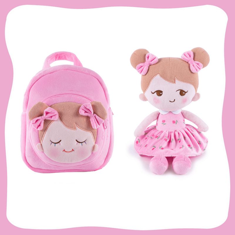 OUOZZZ Personalized Plush Doll and Optional Backpack B- Pink💘 / Gift Set With Backpack