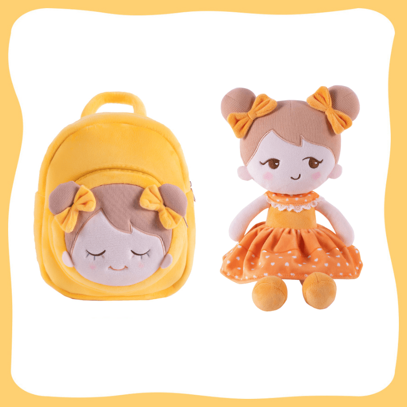 OUOZZZ Personalized Plush Doll and Optional Backpack B- Orange🍊 / Gift Set With Backpack