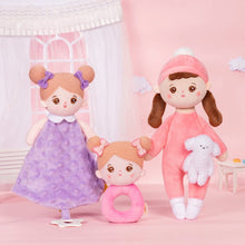 Cargar imagen en el visor de la galería, OUOZZZ Personalized Pink Lite Plush Rag Baby Doll With Rattle &amp; Towel🔔