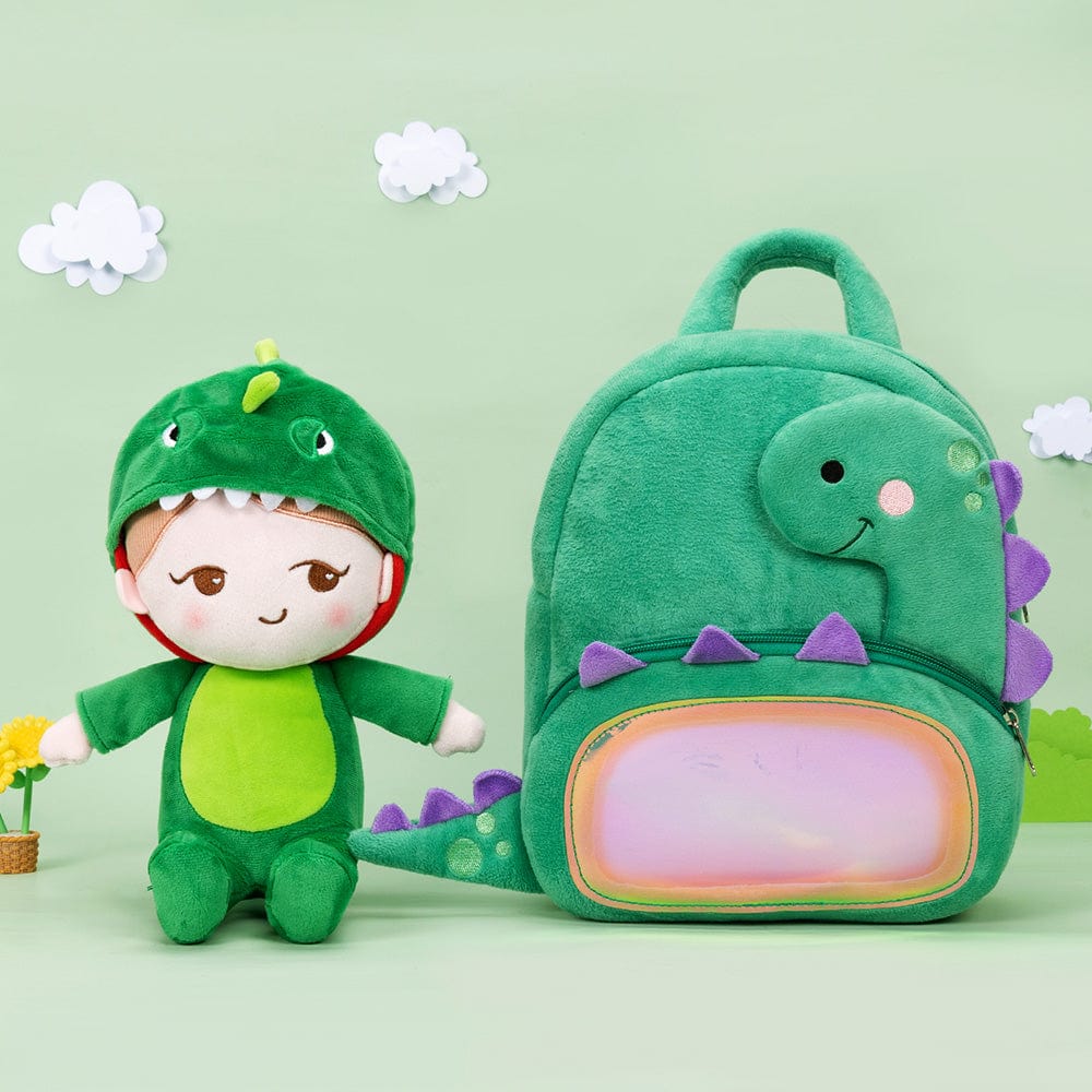 OUOZZZ Personalized Green Dinosaur Doll Gift Set With Backpack🎒