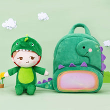 Laden Sie das Bild in den Galerie-Viewer, OUOZZZ Personalized Green Dinosaur Doll Gift Set With Backpack🎒