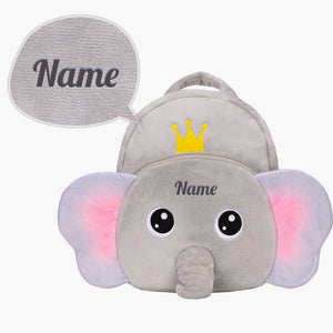 OUOZZZ Personalized Gray Elephant Plush Backpack Elephant Backpack