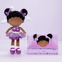Ladda upp bild till gallerivisning, OUOZZZ Personalized Purple Deep Skin Tone Plush Dora Doll