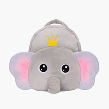 Laden Sie das Bild in den Galerie-Viewer, OUOZZZ Personalized Gray Elephant Plush Backpack Elephant Backpack
