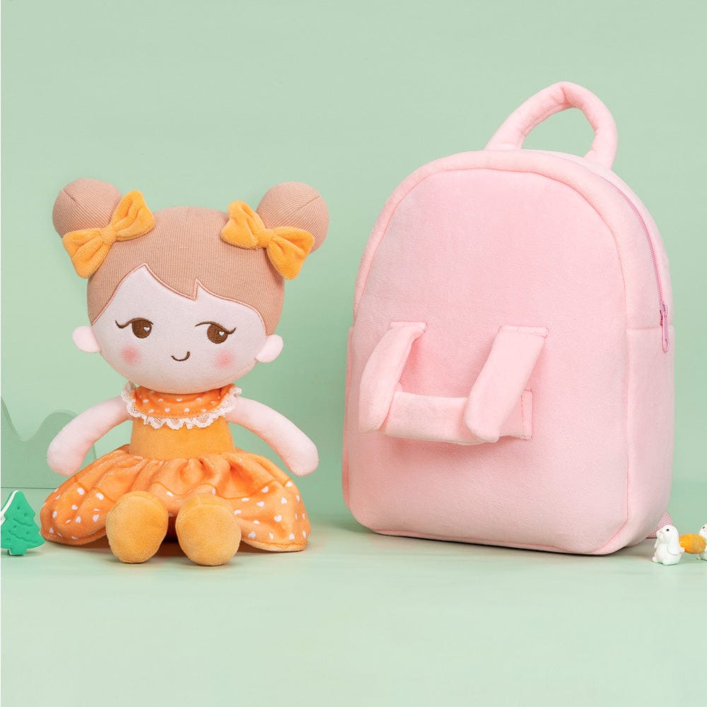 OUOZZZ Personalized Playful Orange Doll With Bag B