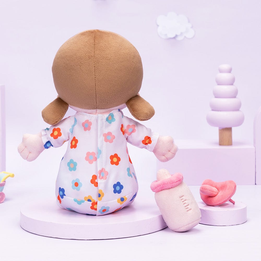 OUOZZZ Personalized White Sitting Position Plush Lite Baby Girl Doll