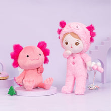 Laden Sie das Bild in den Galerie-Viewer, OUOZZZ Personalized Pink Newt Plush Baby Doll