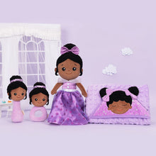 Charger l&#39;image dans la galerie, OUOZZZ Personalized Deep Skin Tone Plush Purple Princess Doll