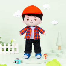 Cargar imagen en el visor de la galería, OUOZZZ Personalized Plaid Jacket Plush Baby Boy Doll Plaid Jacket