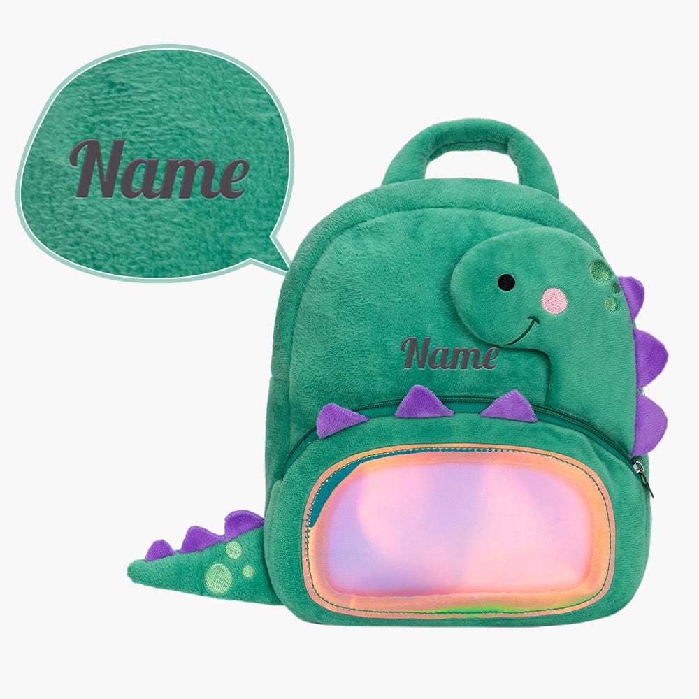 OUOZZZ Personalized Green Dinosaur Plush Backpack Dinosaur Backpack