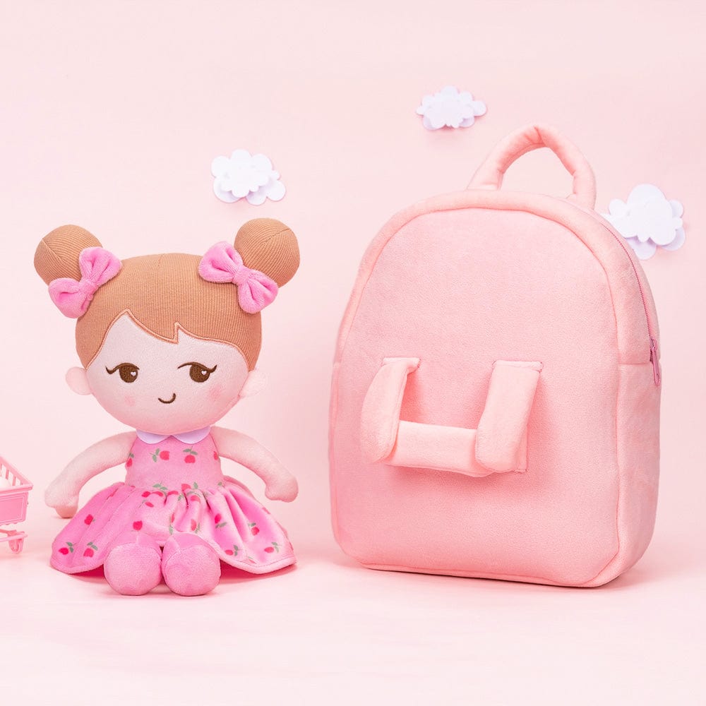 OUOZZZ Personalized Playful Pink Girl Doll With Bag