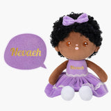 Personalized Deep Skin Tone Plush Curly Hair Baby Girl Doll