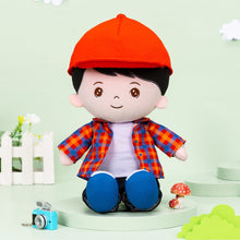 Laden Sie das Bild in den Galerie-Viewer, OUOZZZ Personalized Plaid Jacket Plush Baby Boy Doll Plaid Jacket
