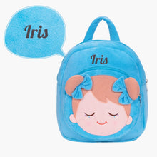 Load image into Gallery viewer, OUOZZZ Personalized Blue Plush Backpack Blue Backpack