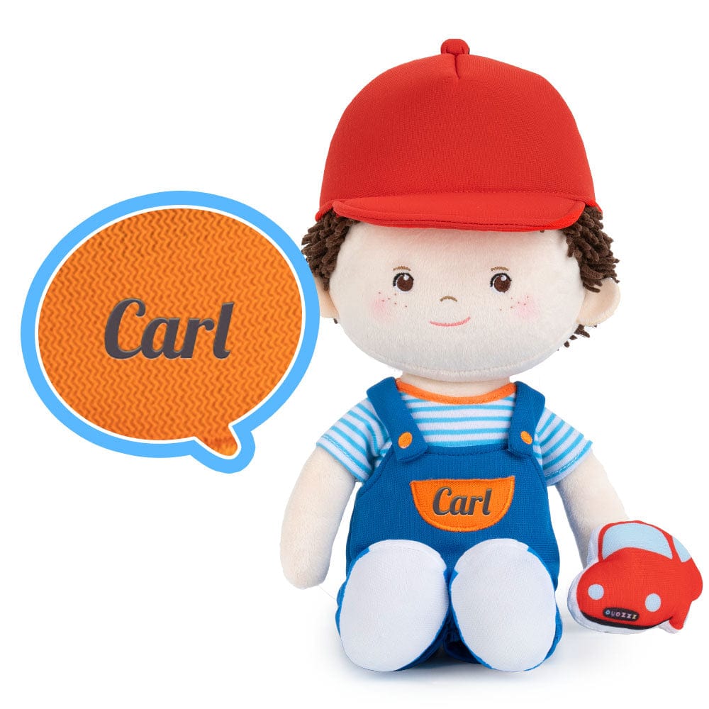 OUOZZZ Personalized Plush Baby Doll And Optional Backpack Carl - Curly Hair / Only Doll
