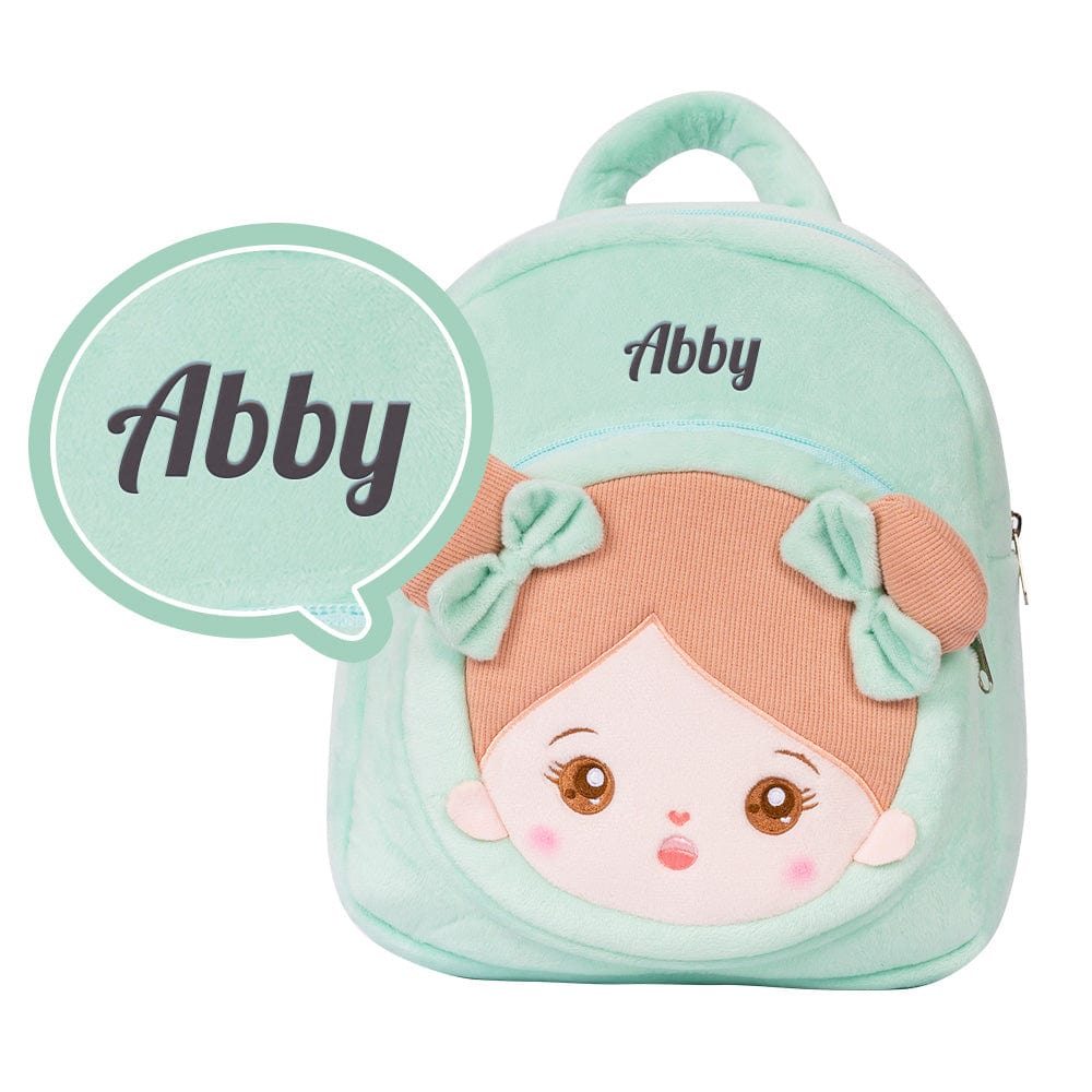 OUOZZZ Personalized Backpack and Optional Cute Plush Doll Green / Only Bag