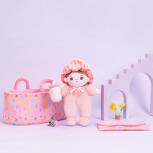 Cargar imagen en el visor de la galería, Personalizedoll Personalized Pink Mini Plush Baby Girl Doll &amp; Gift Set