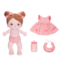 Load image into Gallery viewer, Personalized Pink Dress Plush Mini Baby Girl Doll With Changeable Outfit