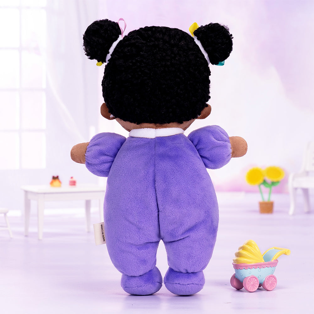 Mini muñeco de peluche personalizado en tono de piel púrpura púrpura