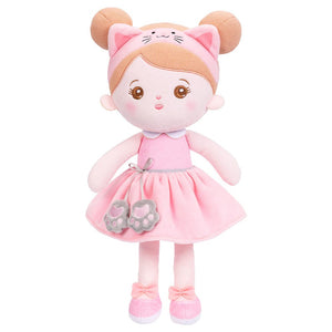 OUOZZZ Personalized Pink Cat Plush Baby Girl Doll