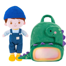 Carica l&#39;immagine nel visualizzatore di Gallery, OUOZZZ Personalized Plush Baby Doll And Optional Backpack Carl - Brown Hair / With Backpack