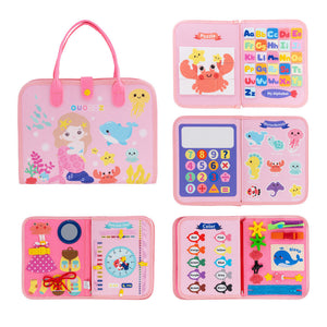 Personalized Mermaid Theme Activities Learning Busy Board for 3-6 Years Old