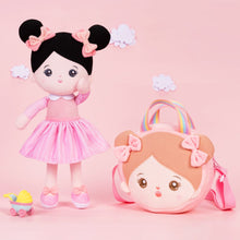 Indlæs billede til gallerivisning OUOZZZ Personalized Pink Black Hair Baby Doll With Shoulder Bag👜