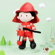 Afbeelding in Gallery-weergave laden, OUOZZZ Personalized Firemen Plush Baby Boy Doll Firemen