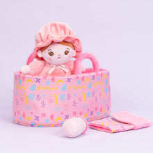 Charger l&#39;image dans la galerie, Personalizedoll Personalized Pink Mini Plush Baby Girl Doll &amp; Gift Set