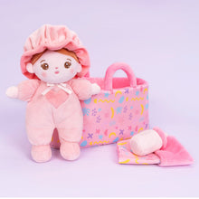 Laden Sie das Bild in den Galerie-Viewer, Personalizedoll Personalized Pink Mini Plush Baby Girl Doll &amp; Gift Set