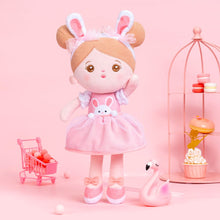 Cargar imagen en el visor de la galería, OUOZZZ Personalized Bunny Plush Baby Girl Doll &amp; Felt Gift Bag Set