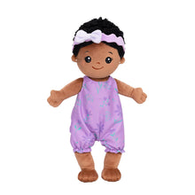 Indlæs billede til gallerivisning OUOZZZ Personalized Sitting Position Dress up Deep Skin Tone Plush Lite Baby Girl Doll
