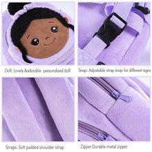 Afbeelding in Gallery-weergave laden, ouozzz Personalized Purple Deep Skin Tone Plush Nevaeh Backpack Purple