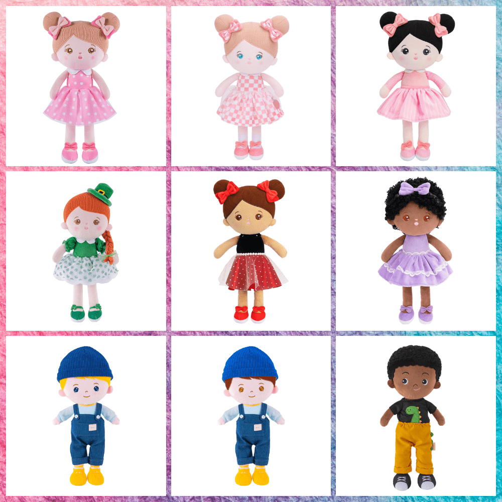 Personalized Plush Rag Baby Doll Different Skin Tones Ouozzzshop