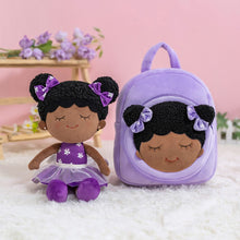 Carica l&#39;immagine nel visualizzatore di Gallery, OUOZZZ Personalized Plush Baby Doll And Optional Backpack Dora - Purple / With Backpack